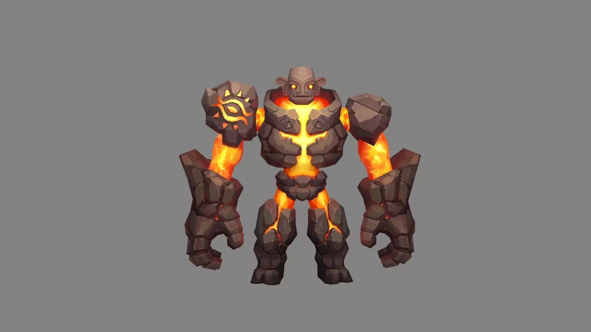 Balrog - humanoid stone monster - rock devil  Low-poly 3D model_0