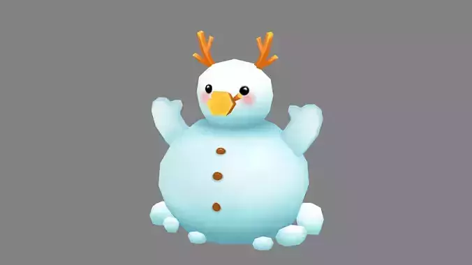 Cartoon Antlers Snowman