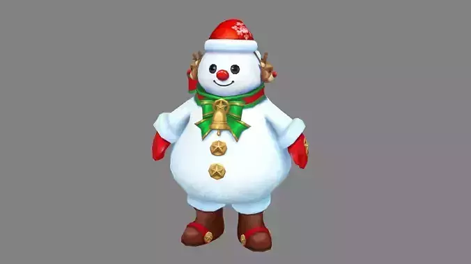 Cartoon christmas snowman character
