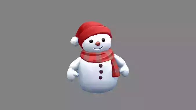 Cartoon scarf snowman character