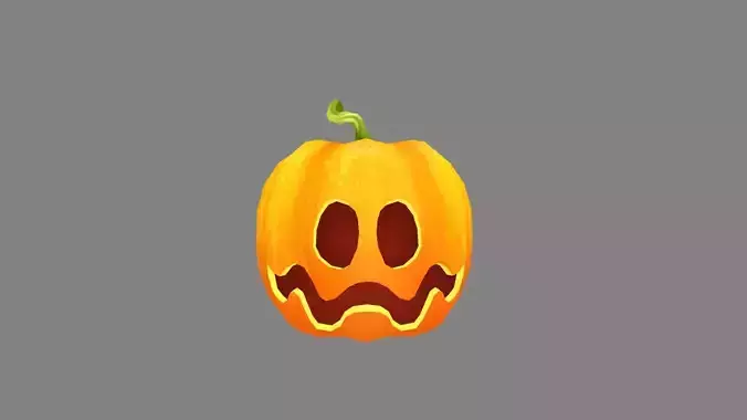 Cartoon Smiley Pumpkin - Sad