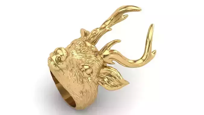 3D Deer Ring Printable Model