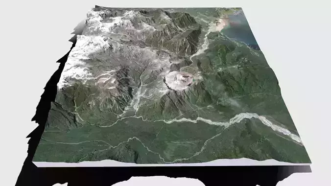 Mountain landscape Volcano Chaiten  Chile  3D model
