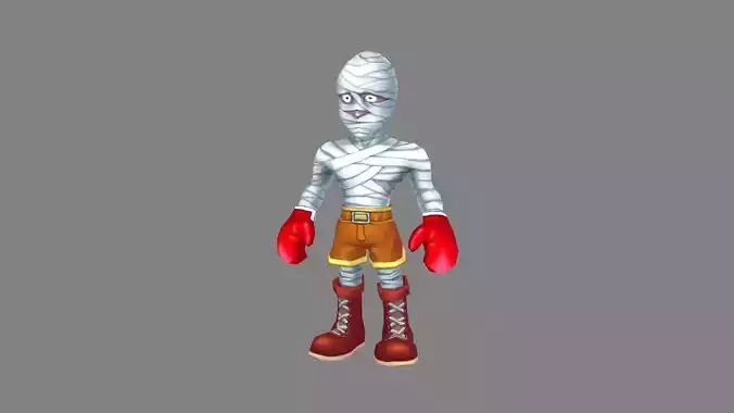 Cartoon mummy man - Injured boxer