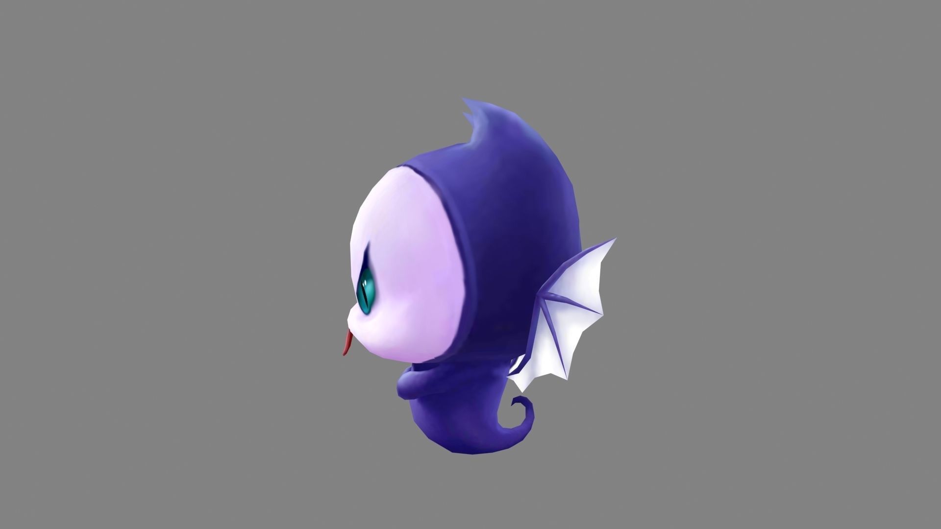 Cartoon ghost demon  -  vampire Low-poly 3D model_1