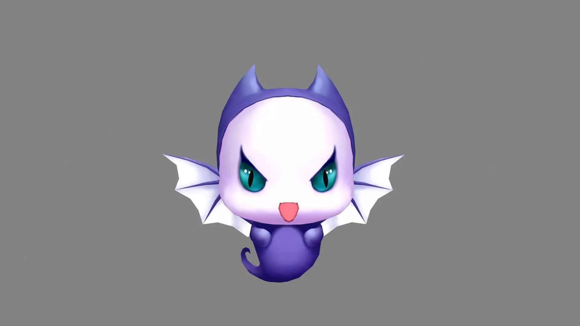 Cartoon ghost demon  -  vampire Low-poly 3D model_0
