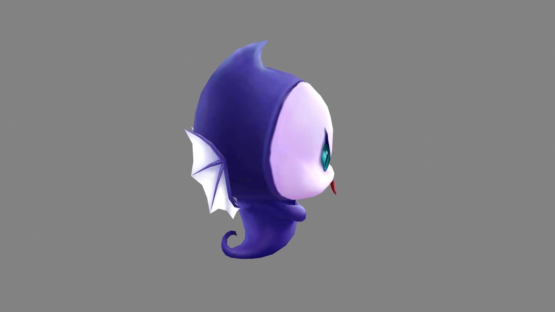 Cartoon ghost demon  -  vampire Low-poly 3D model_3