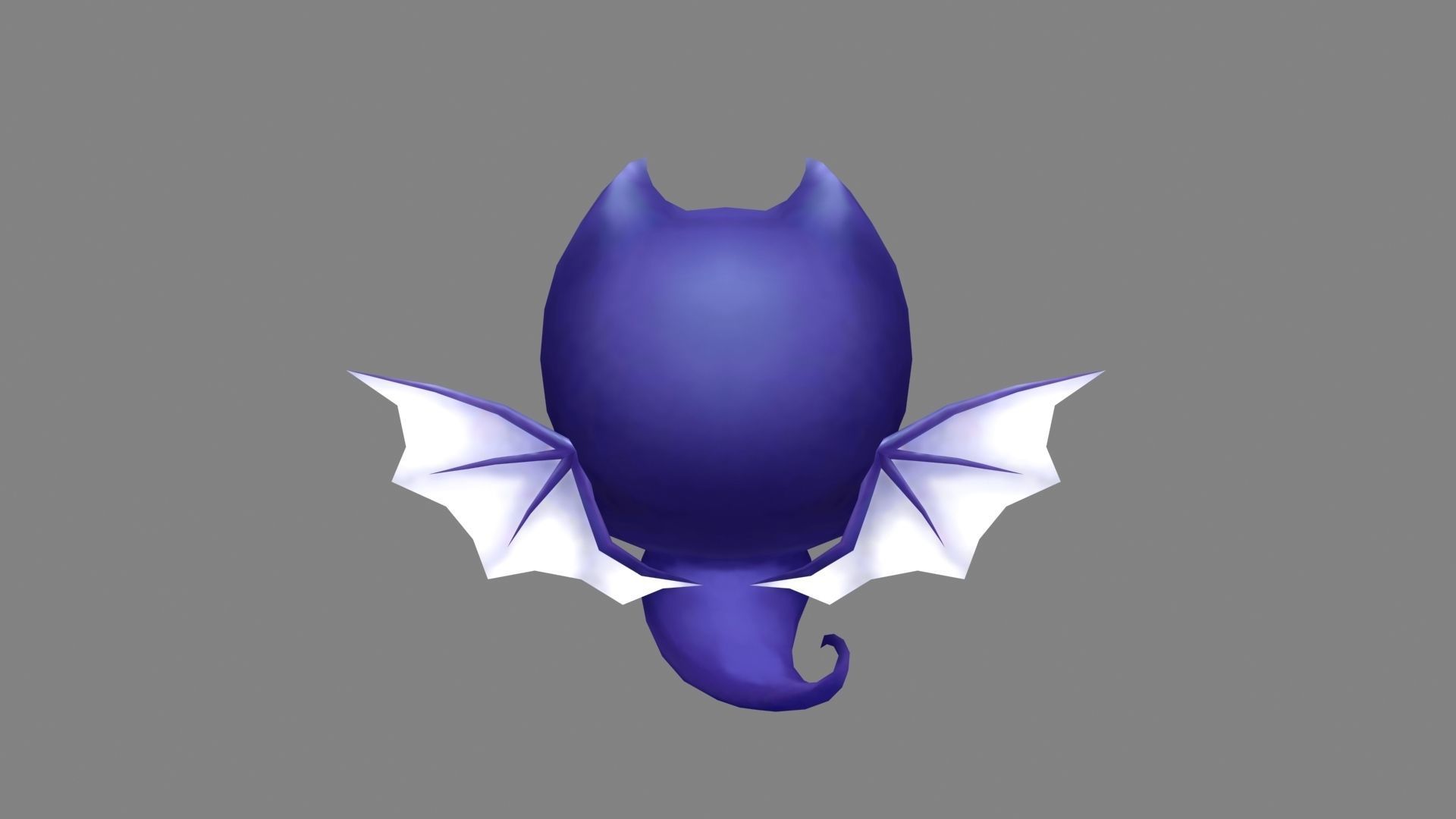 Cartoon ghost demon  -  vampire Low-poly 3D model_2