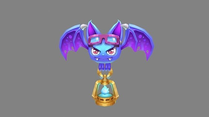 Cartoon vampire Bat devil  Low-poly 3D model