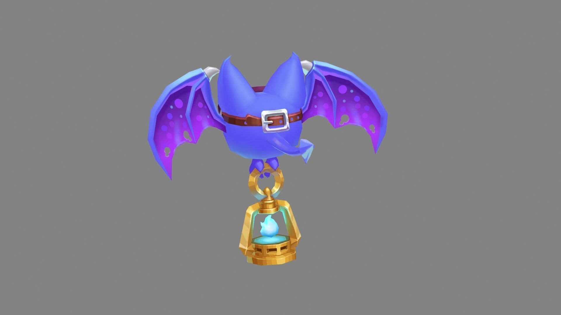 Cartoon vampire Bat devil  Low-poly 3D model_2