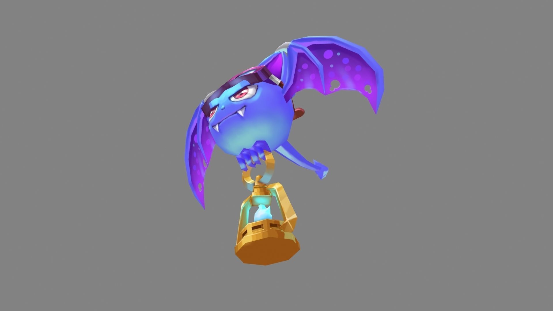 Cartoon vampire Bat devil  Low-poly 3D model_3