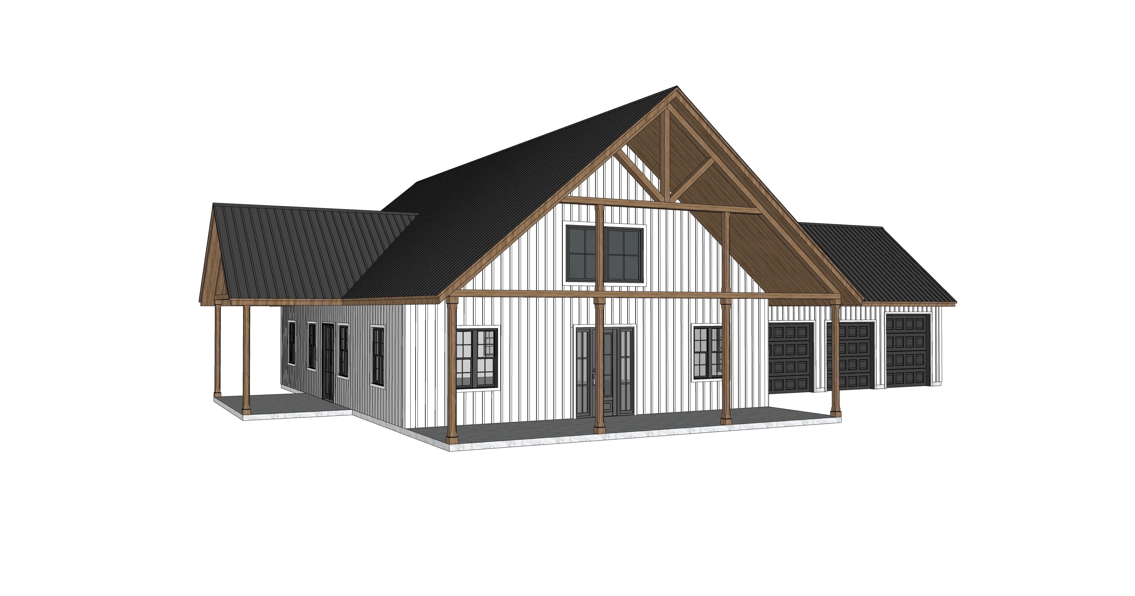 Barndominium House 025 -Archimple LLC 3D model_5