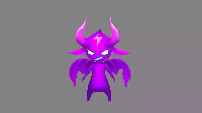 Cartoon Purple devil with horns