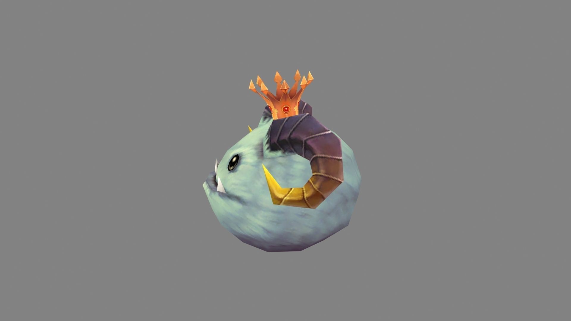Shofar Demon King - Hairy monster  Low-poly 3D model_1