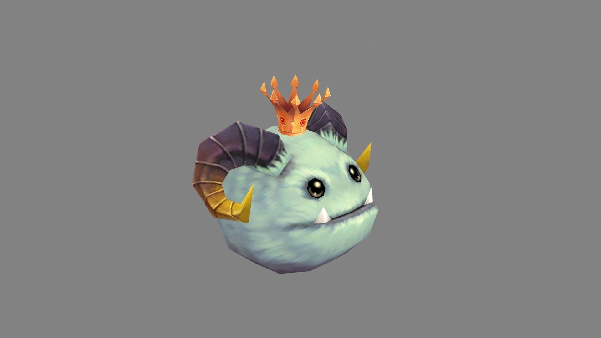 Shofar Demon King - Hairy monster  Low-poly 3D model_3