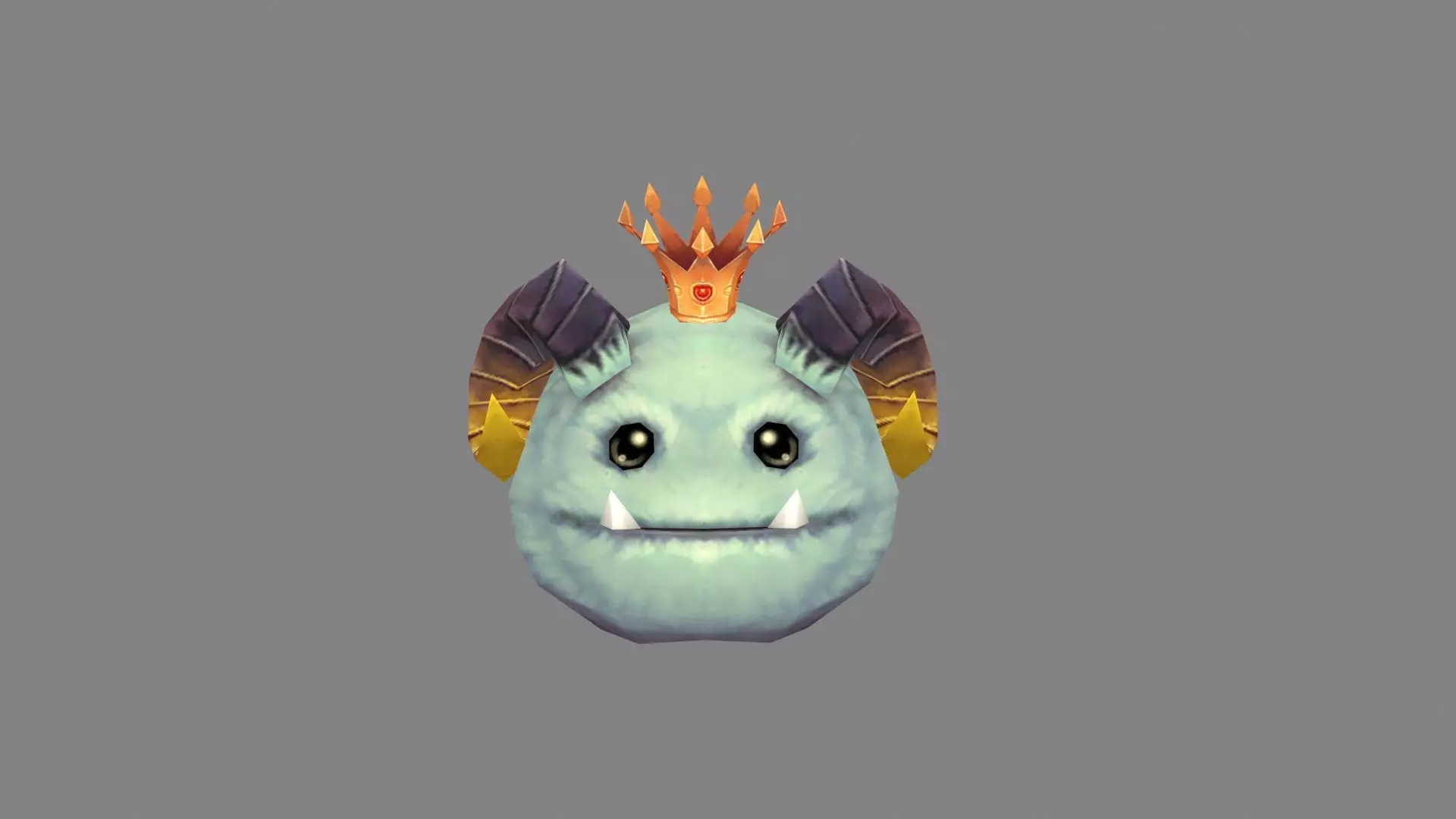 Shofar Demon King - Hairy monster  Low-poly 3D model_0