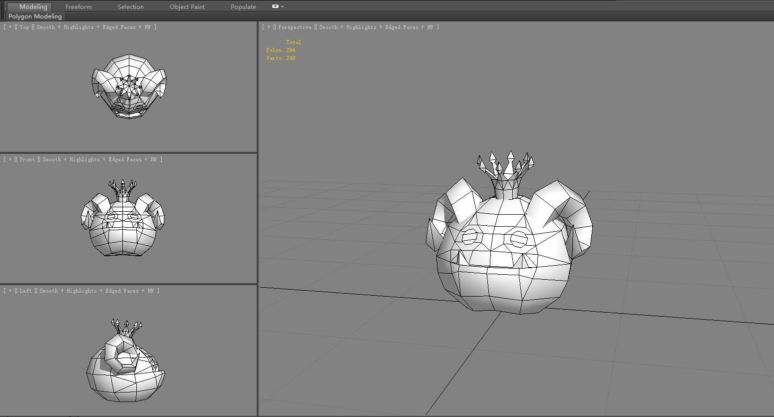 Shofar Demon King - Hairy monster  Low-poly 3D model_6