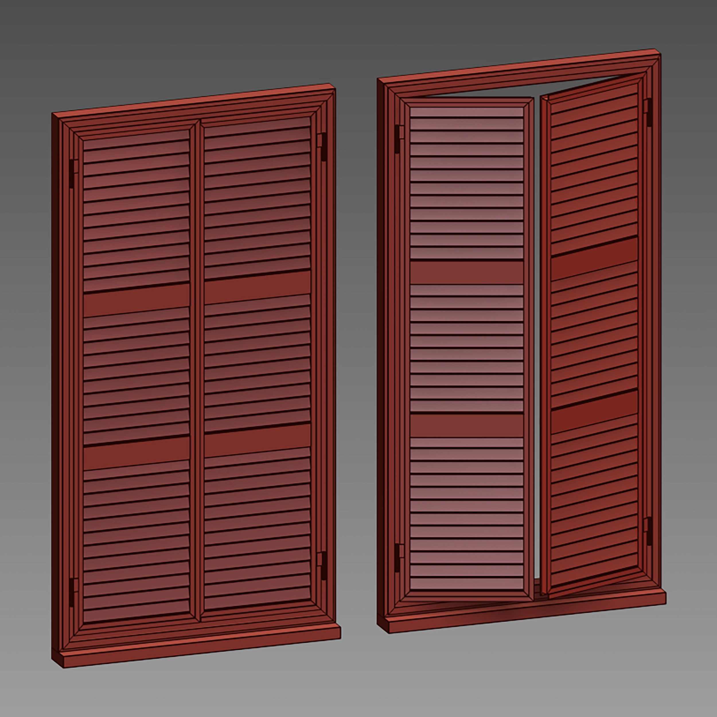 Metal shutters and blinds 3D model_22