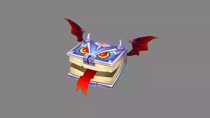 Cartoon magic book monster