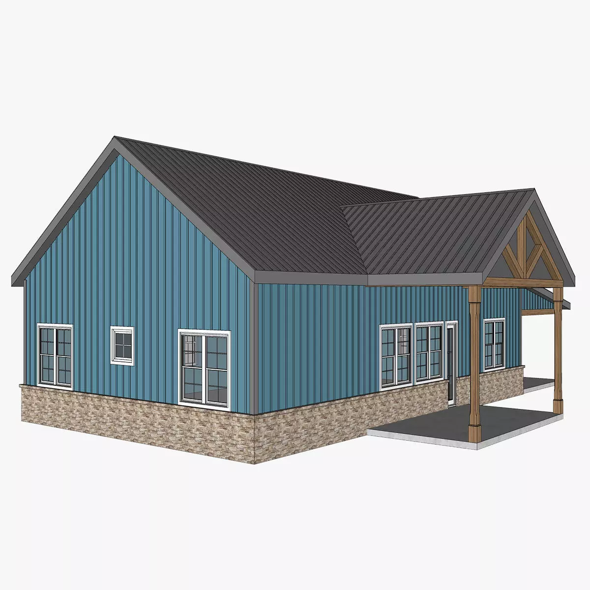 Barndominium House 028 -Archimple LLC 3D model_0