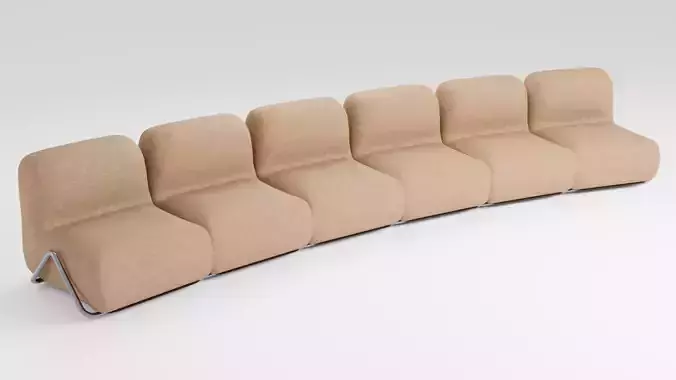 Sofa in brown tones with a modular system in a minimalist style