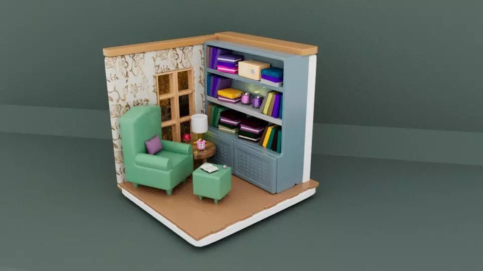 interior room design Free low-poly 3D model