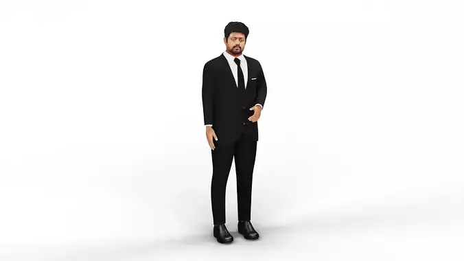 Business Suit Man Rigged Character 3D Model Low-poly 3D model