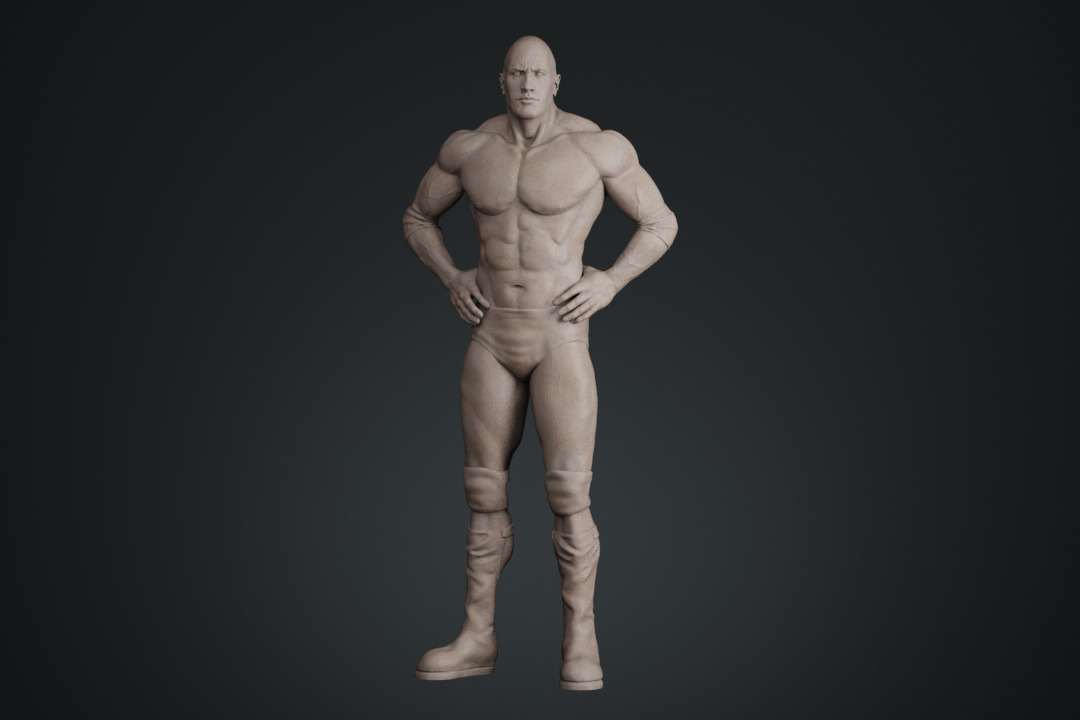 Dwayne Johnson The Rock 3D print model_25