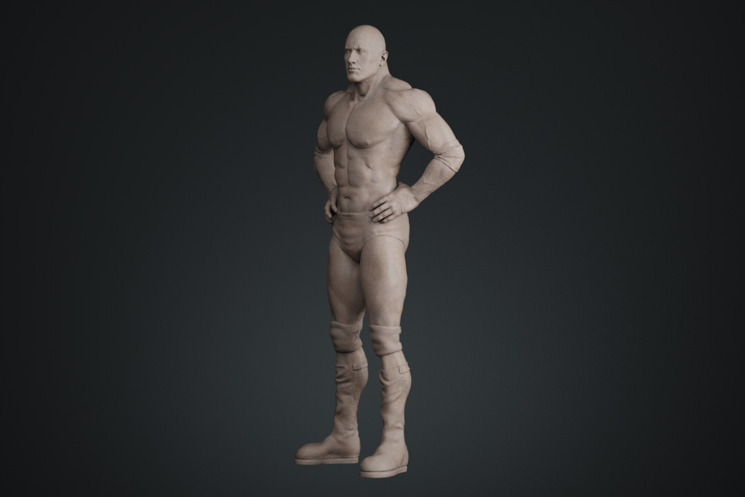 Dwayne Johnson The Rock 3D print model_2