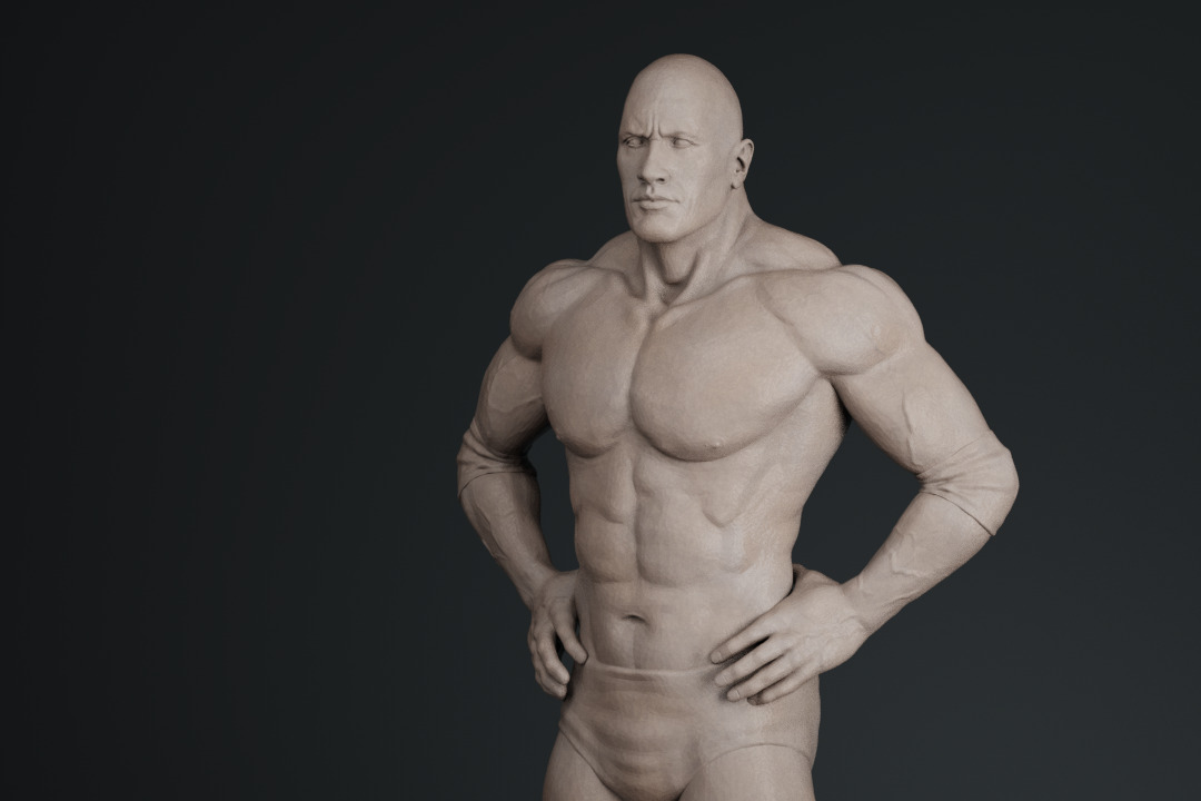 Dwayne Johnson The Rock 3D print model_6