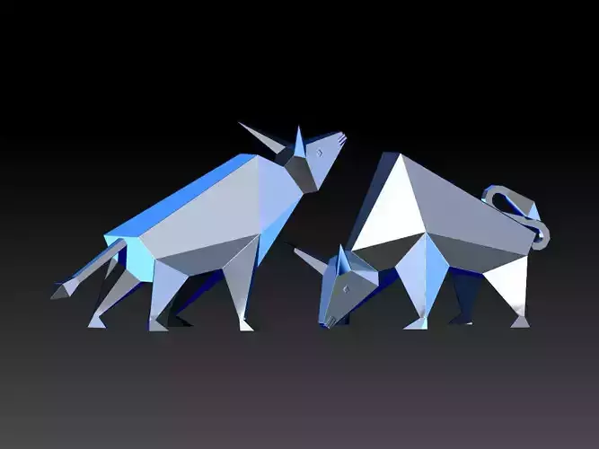 bull polygon art