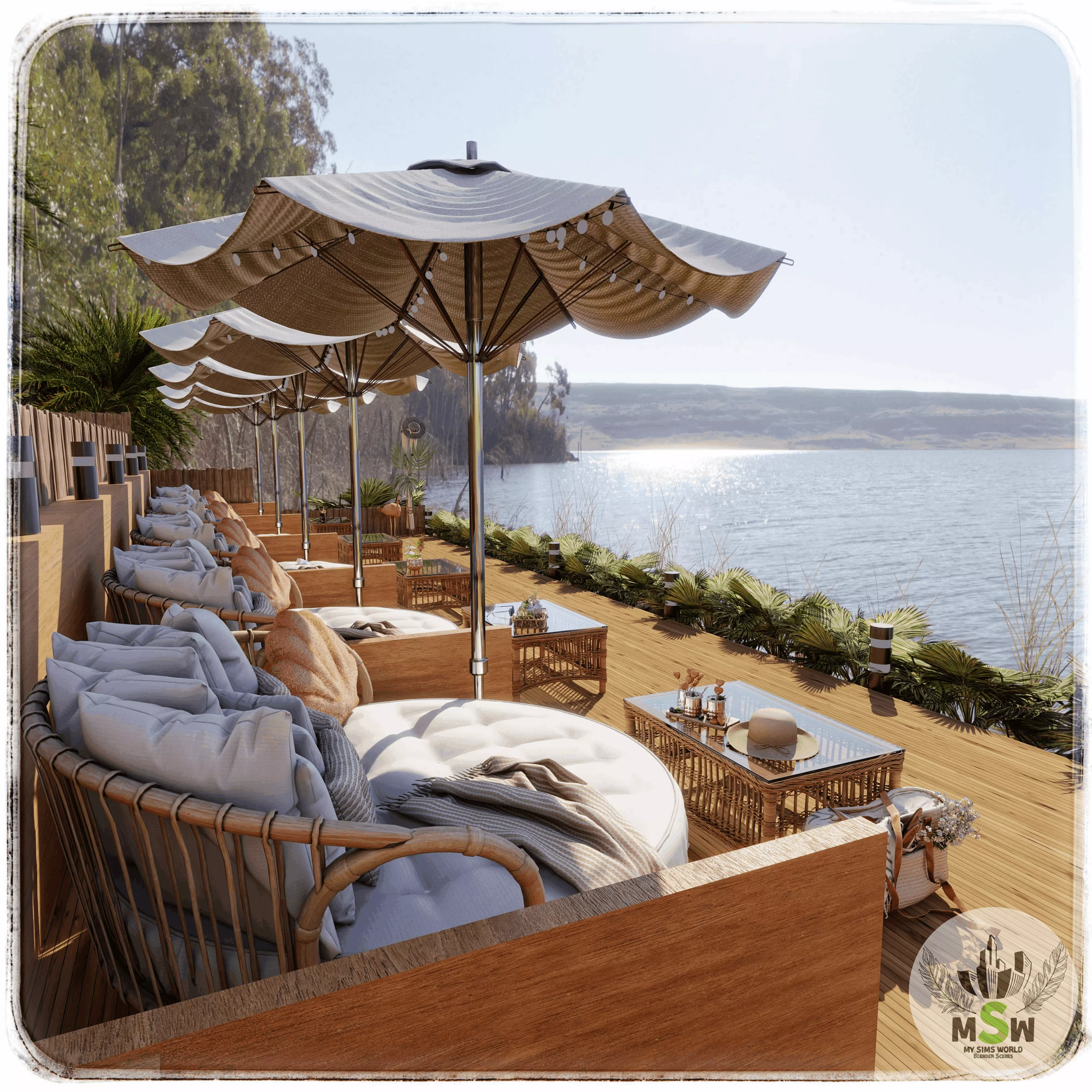 A Summer Place To Relax Blender Scene - DAY 3D model_0