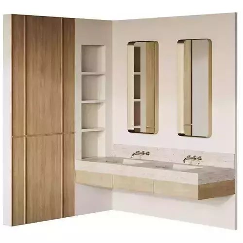 Bathroom Furniture with Travertine Washbasin