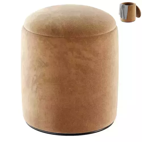 Kellswater  Wide Round Solid Colour Storage Ottoman with Storage
