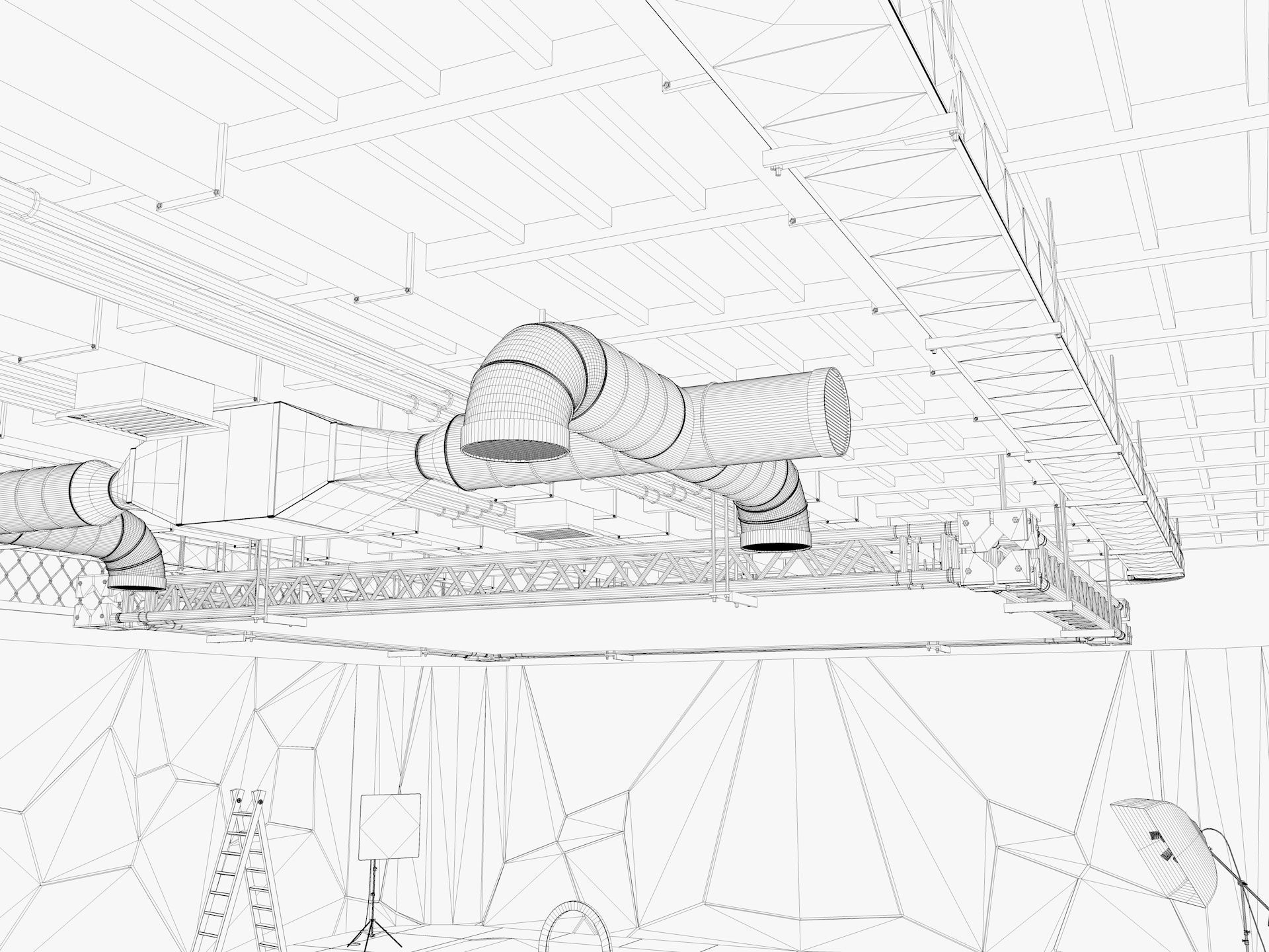 Hangar Photo Studio Scene 3D model_13