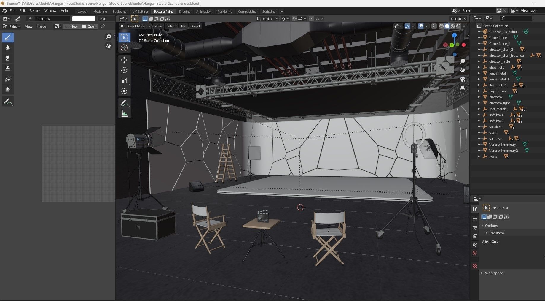 Hangar Photo Studio Scene 3D model_16
