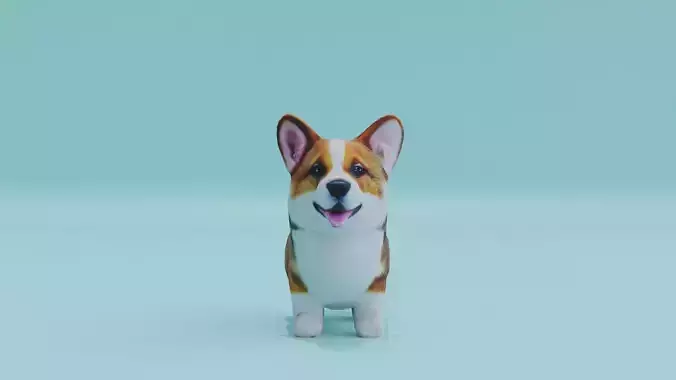 Corgi Puppy Dog Cute Free low-poly 3D model
