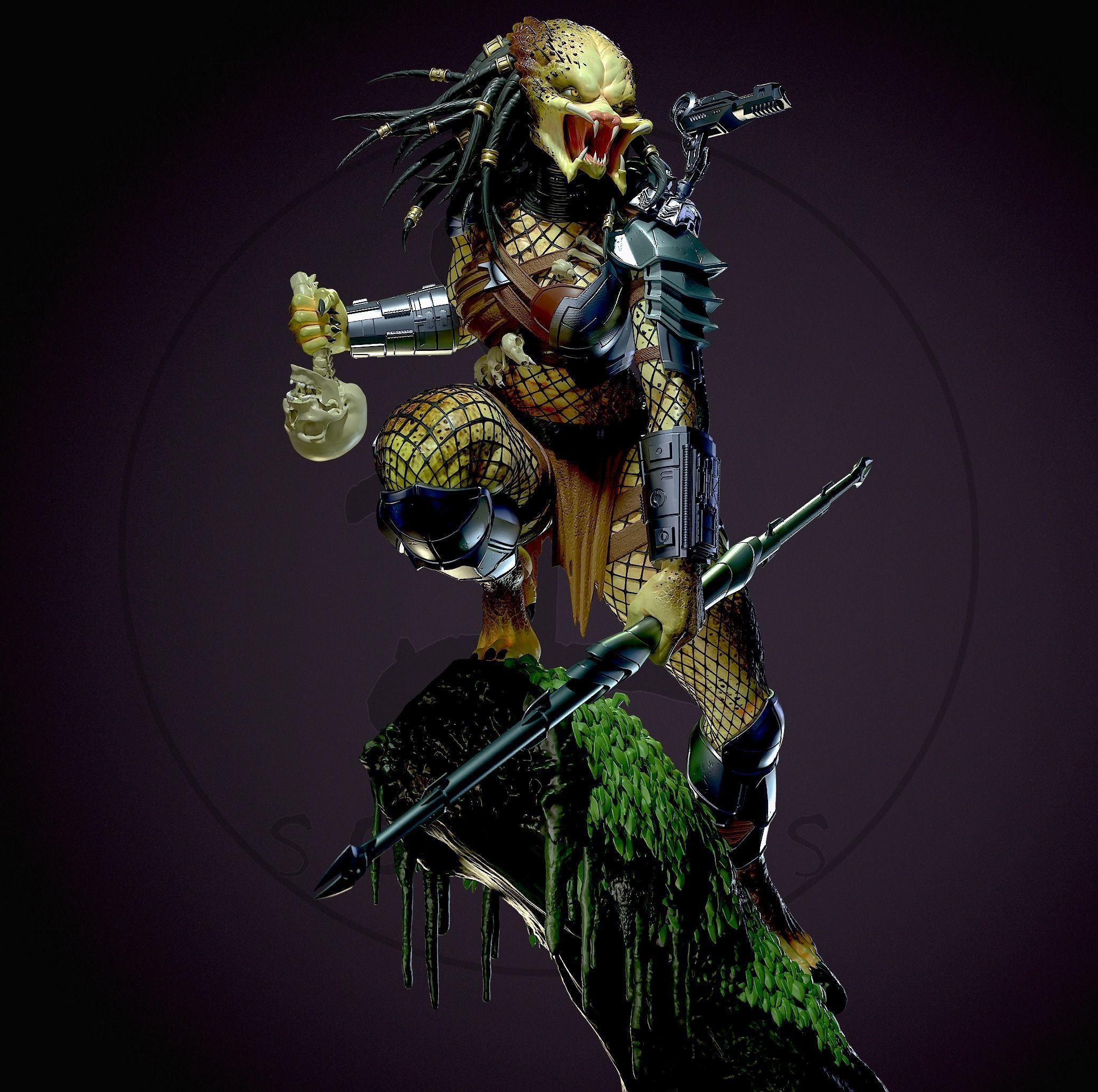 Predator female  3D print model_2