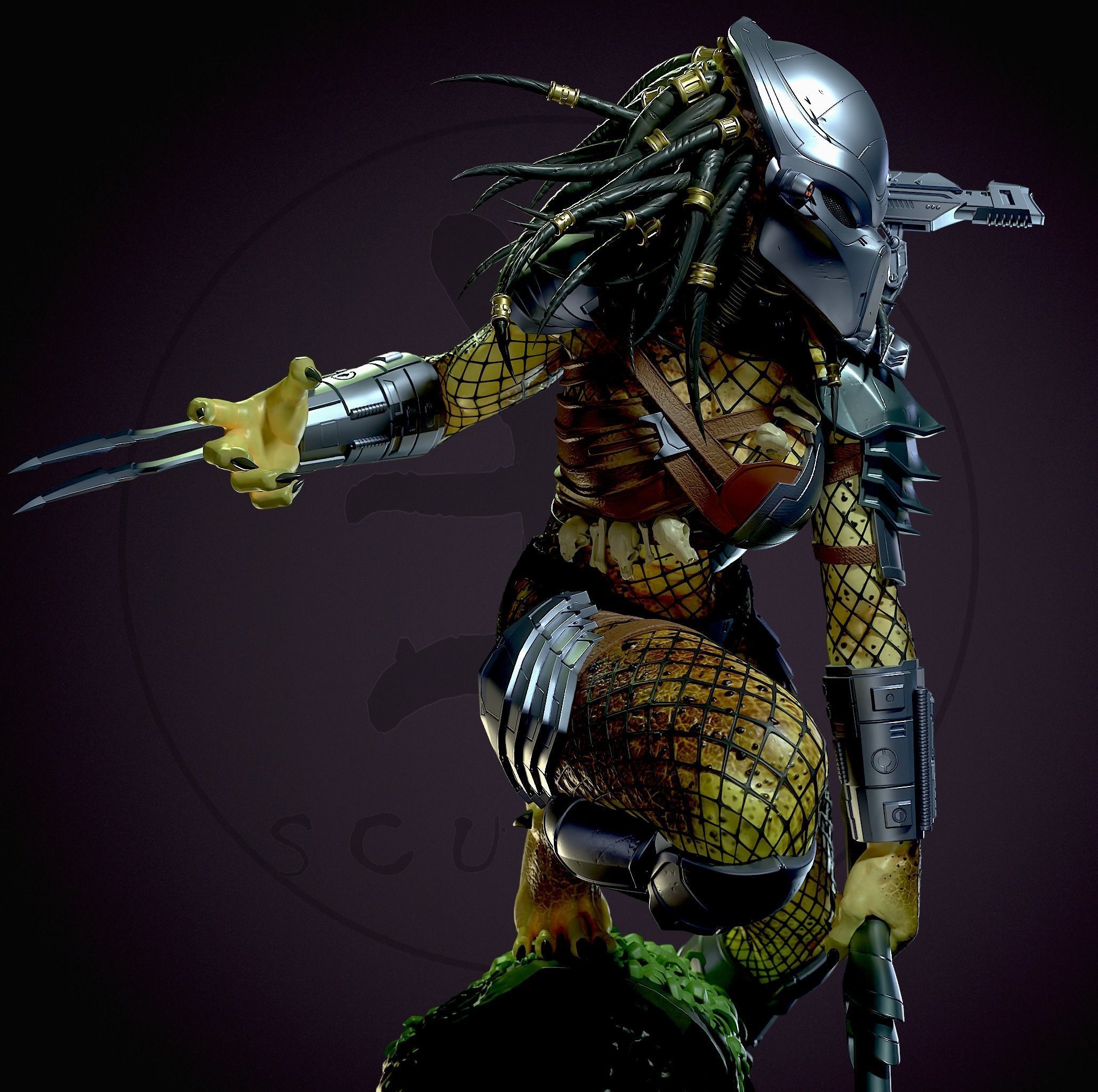 Predator female  3D print model_10