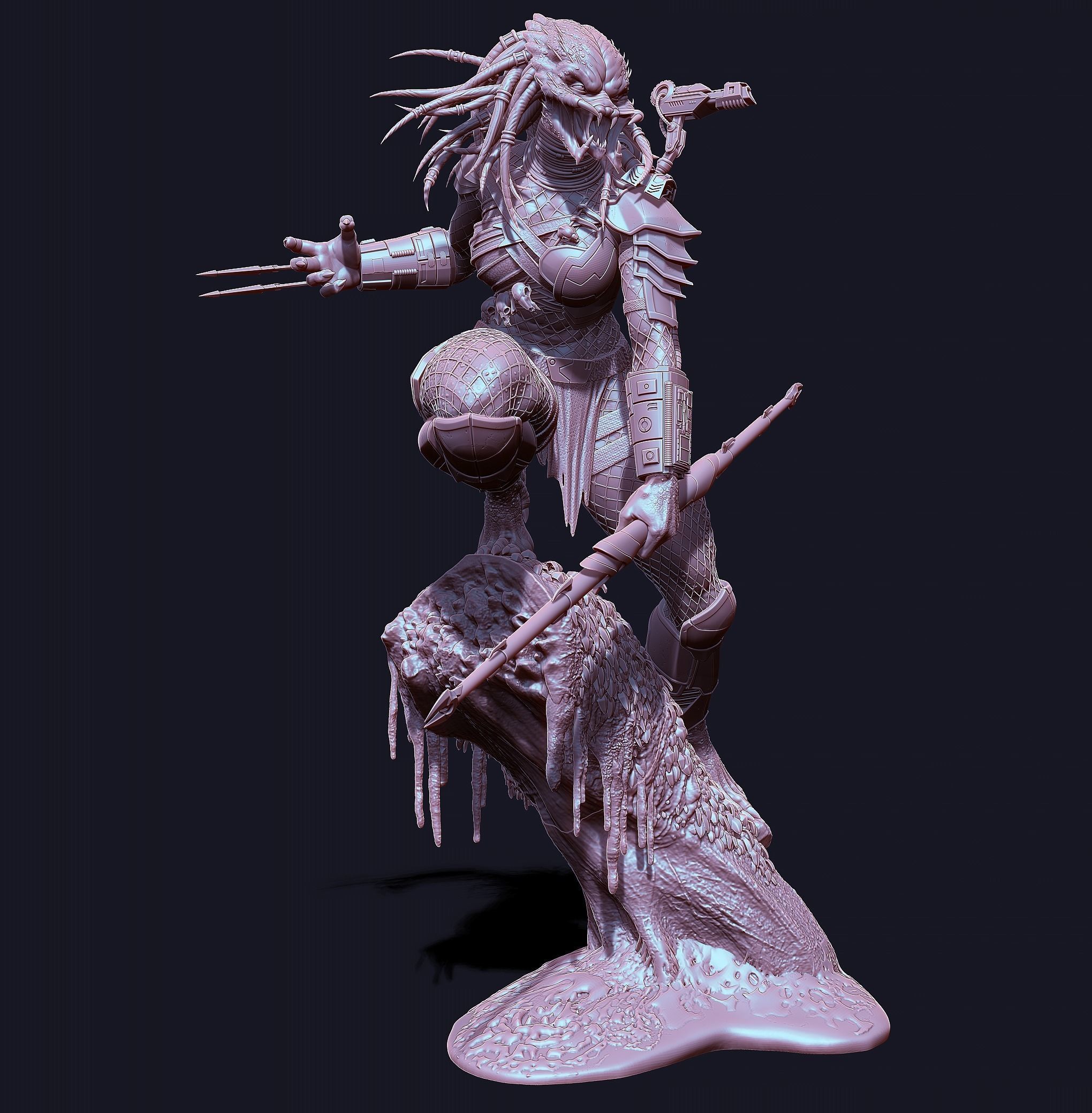 Predator female  3D print model_13