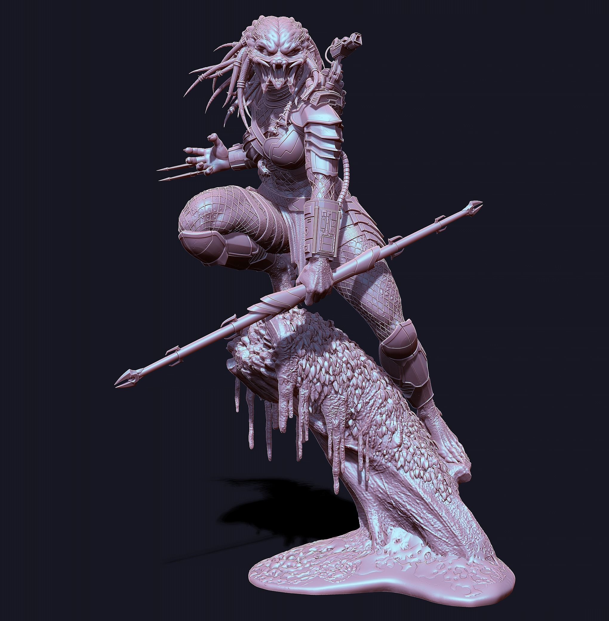 Predator female  3D print model_12