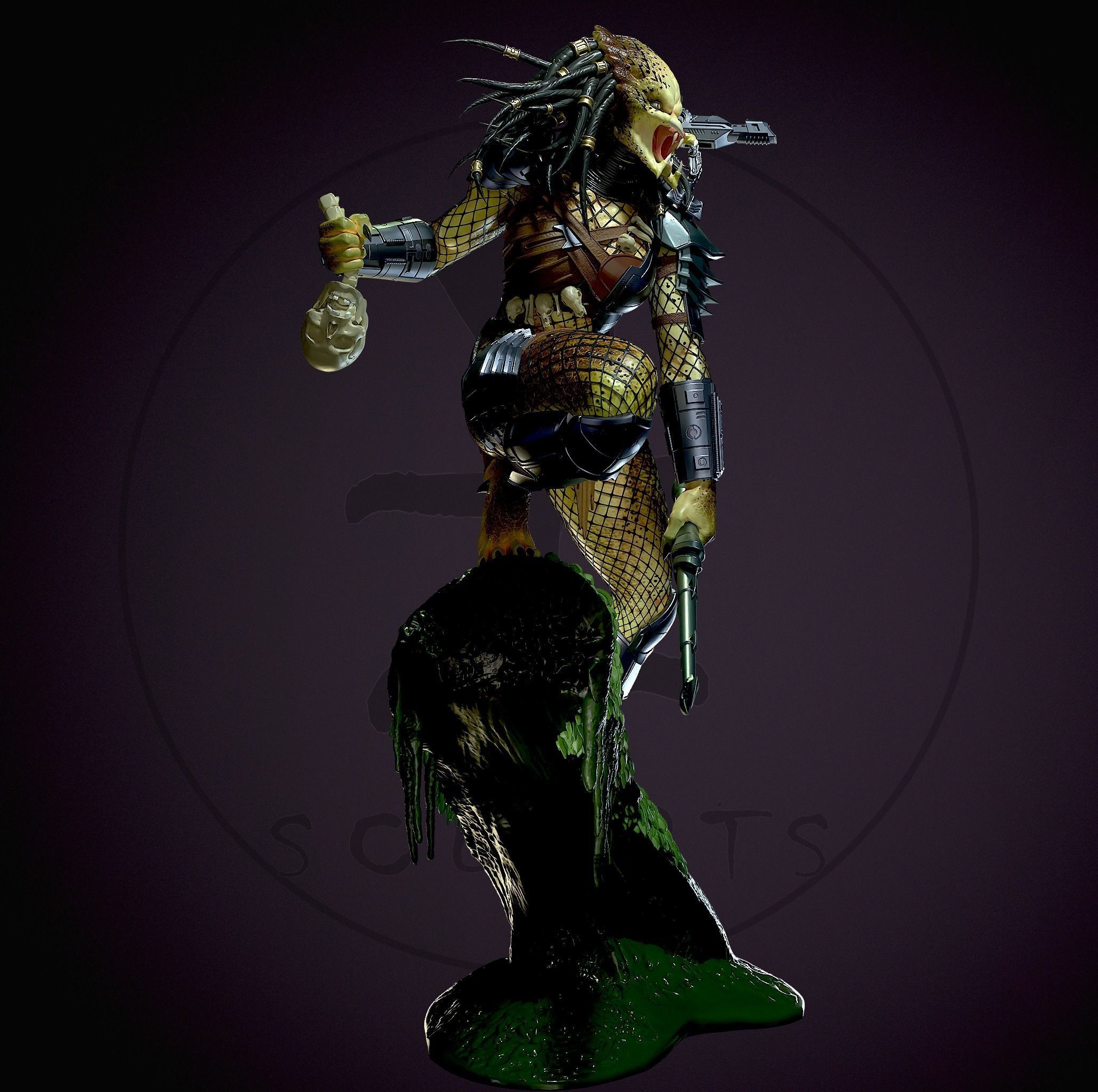 Predator female  3D print model_3
