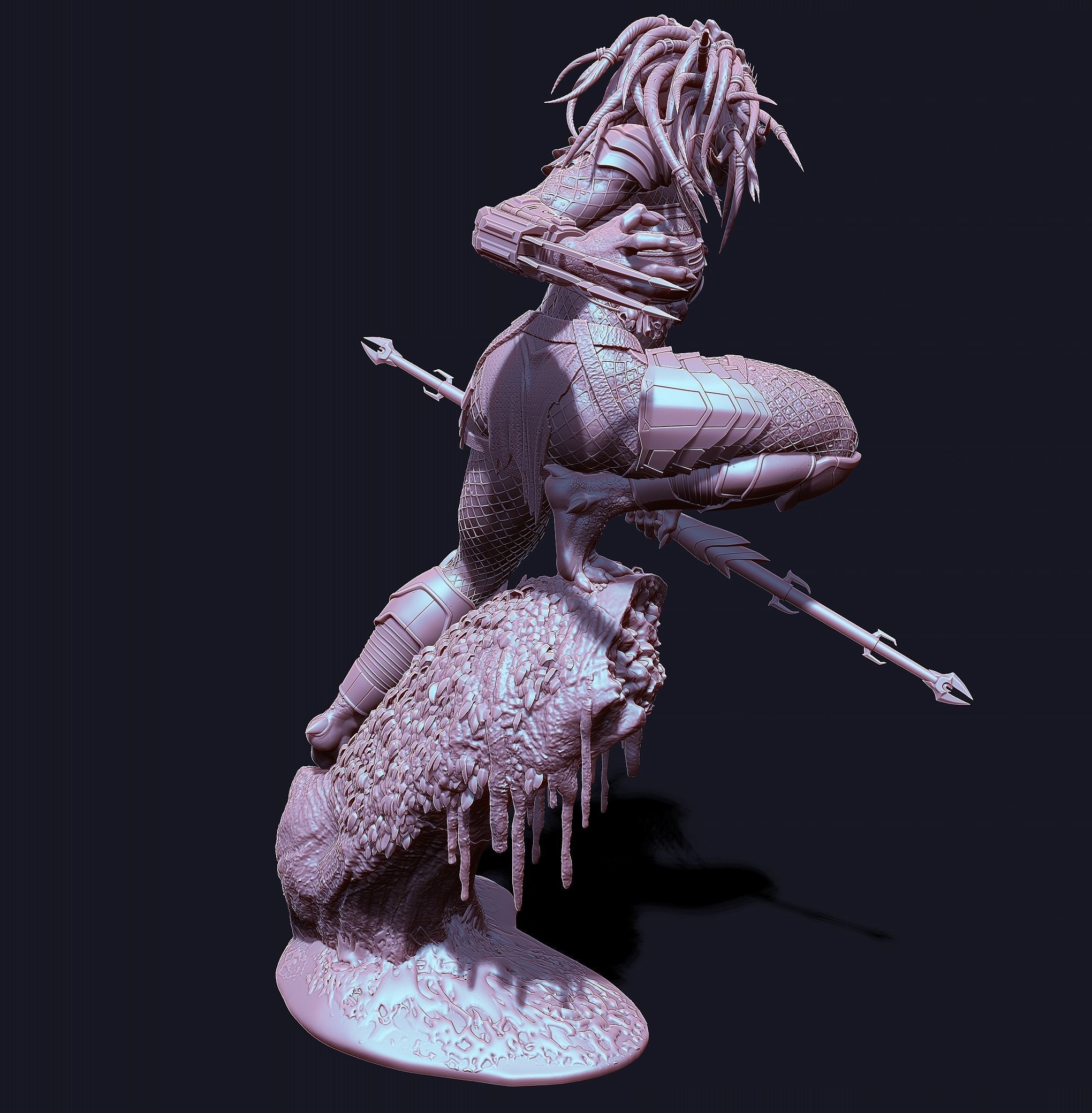 Predator female  3D print model_15