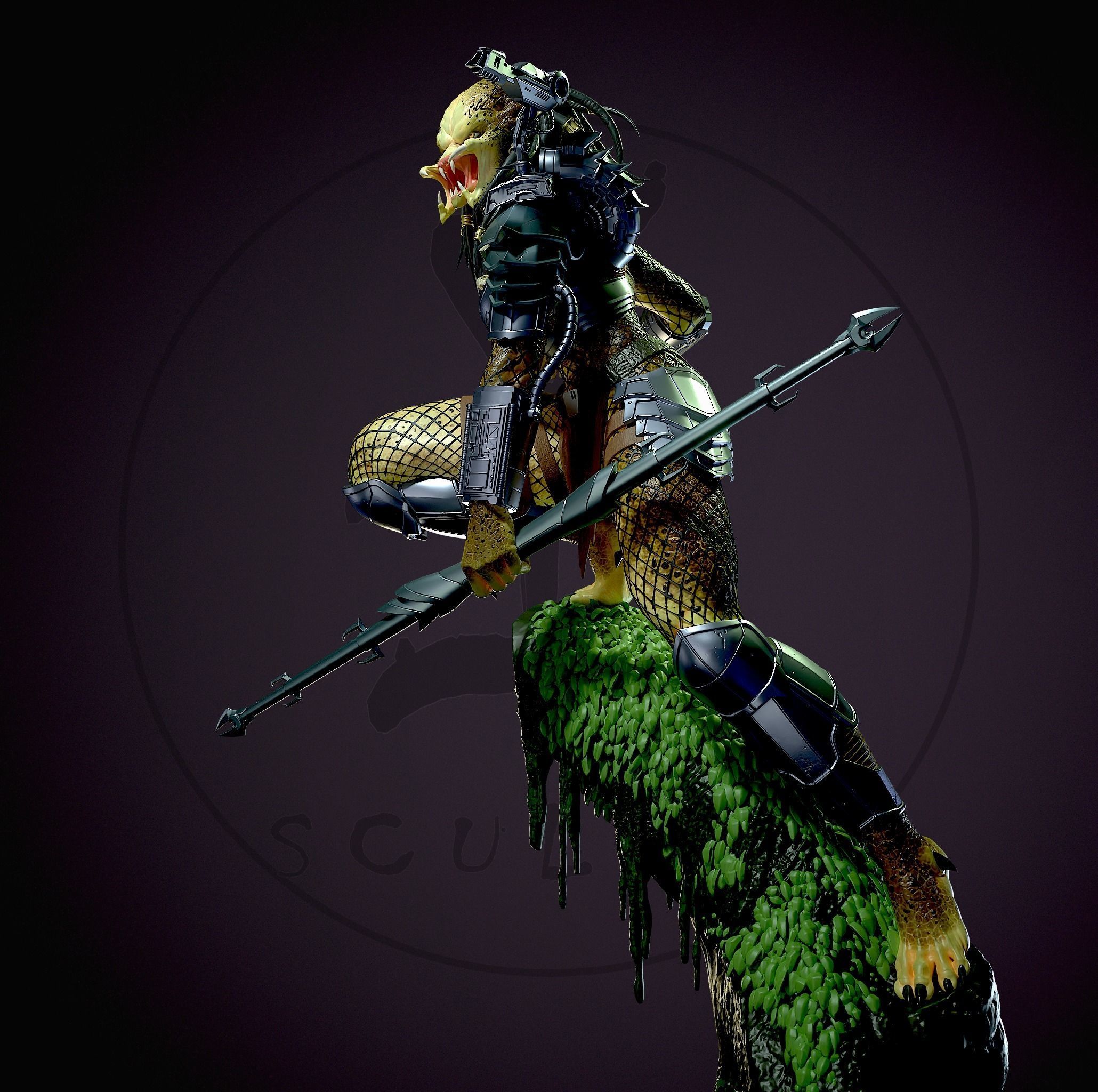 Predator female  3D print model_6