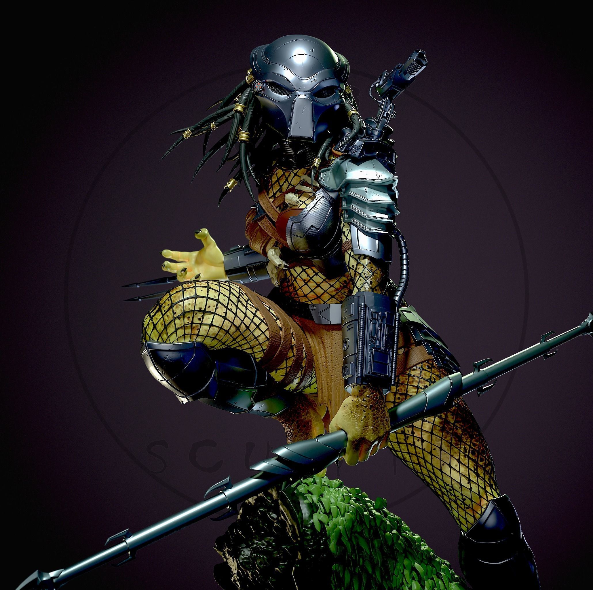Predator female  3D print model_8