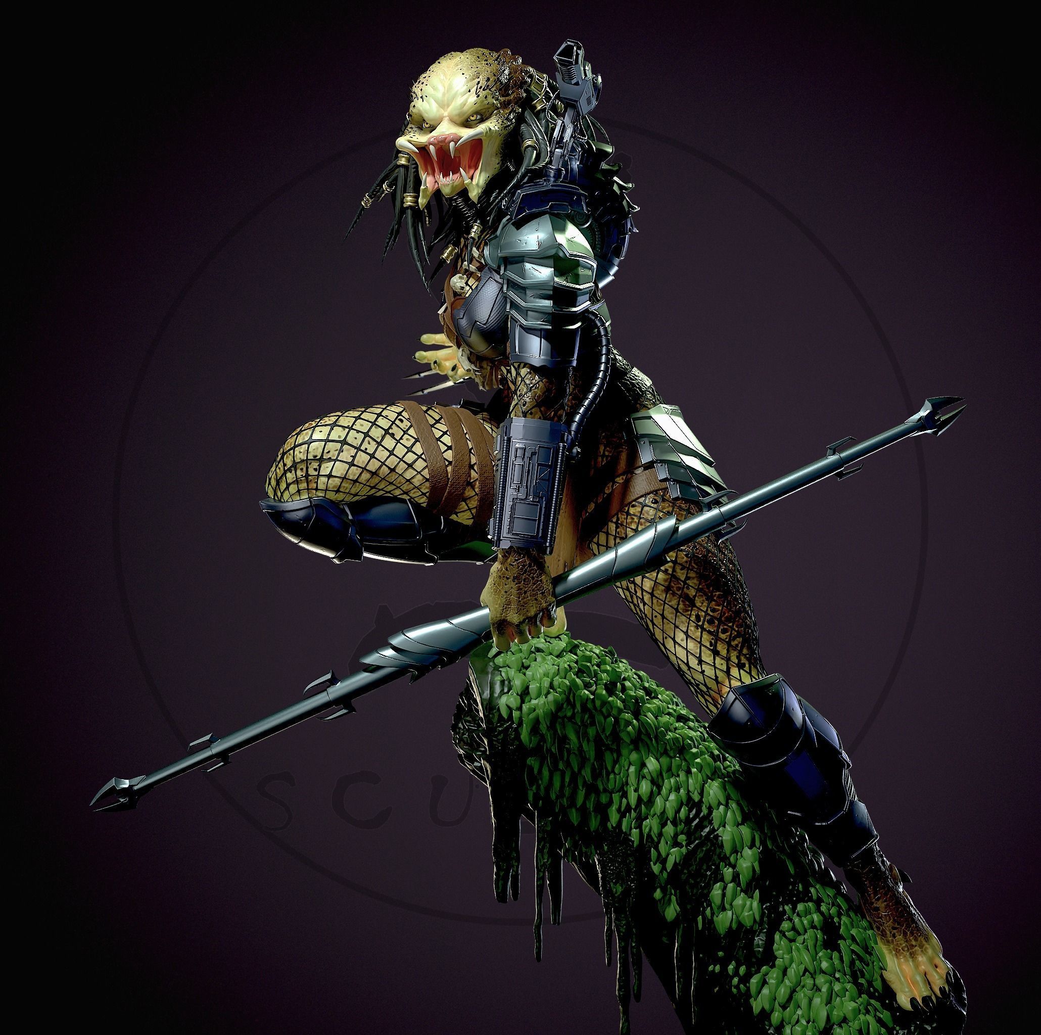 Predator female  3D print model_7
