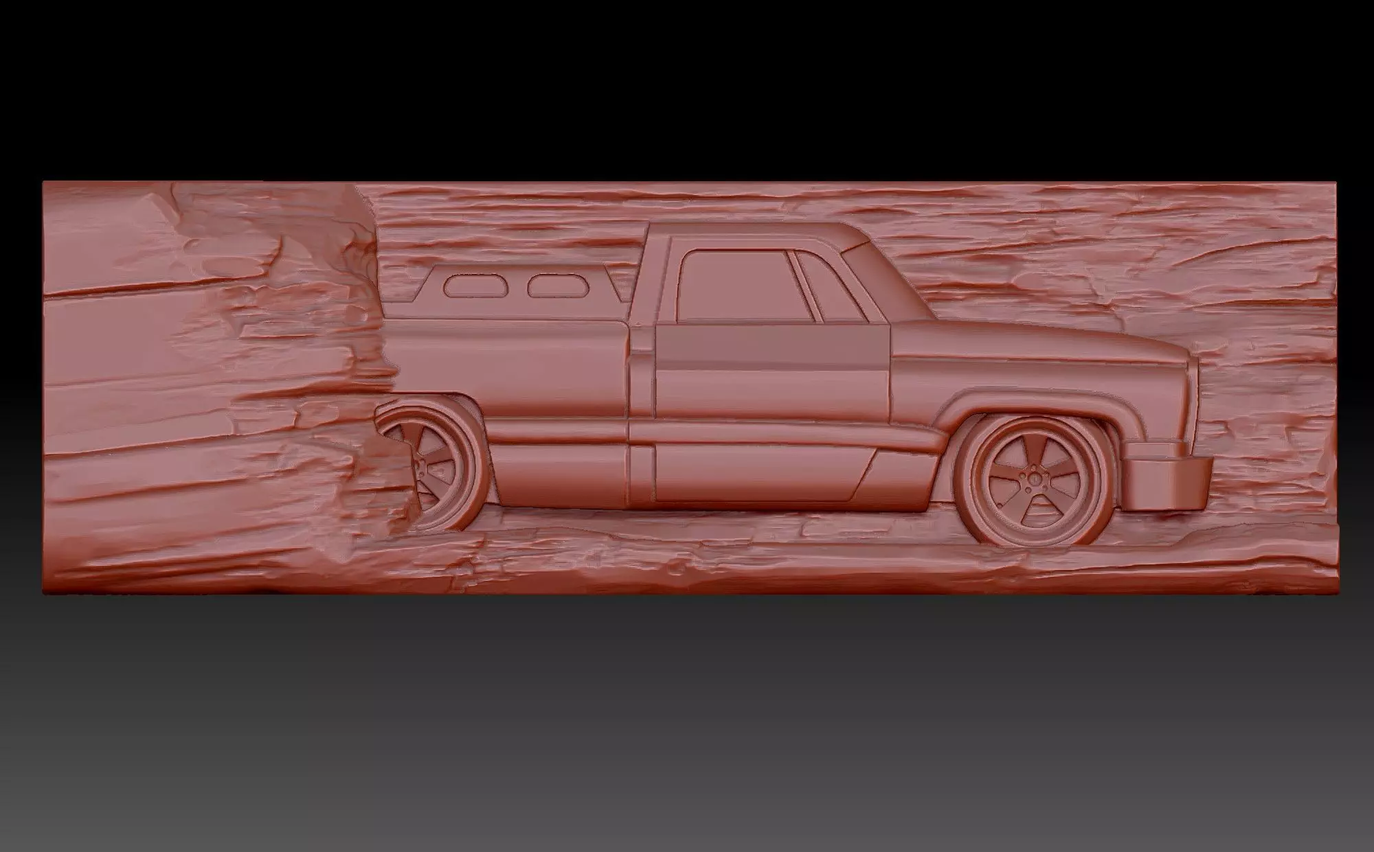 The car is on the road 3D print model