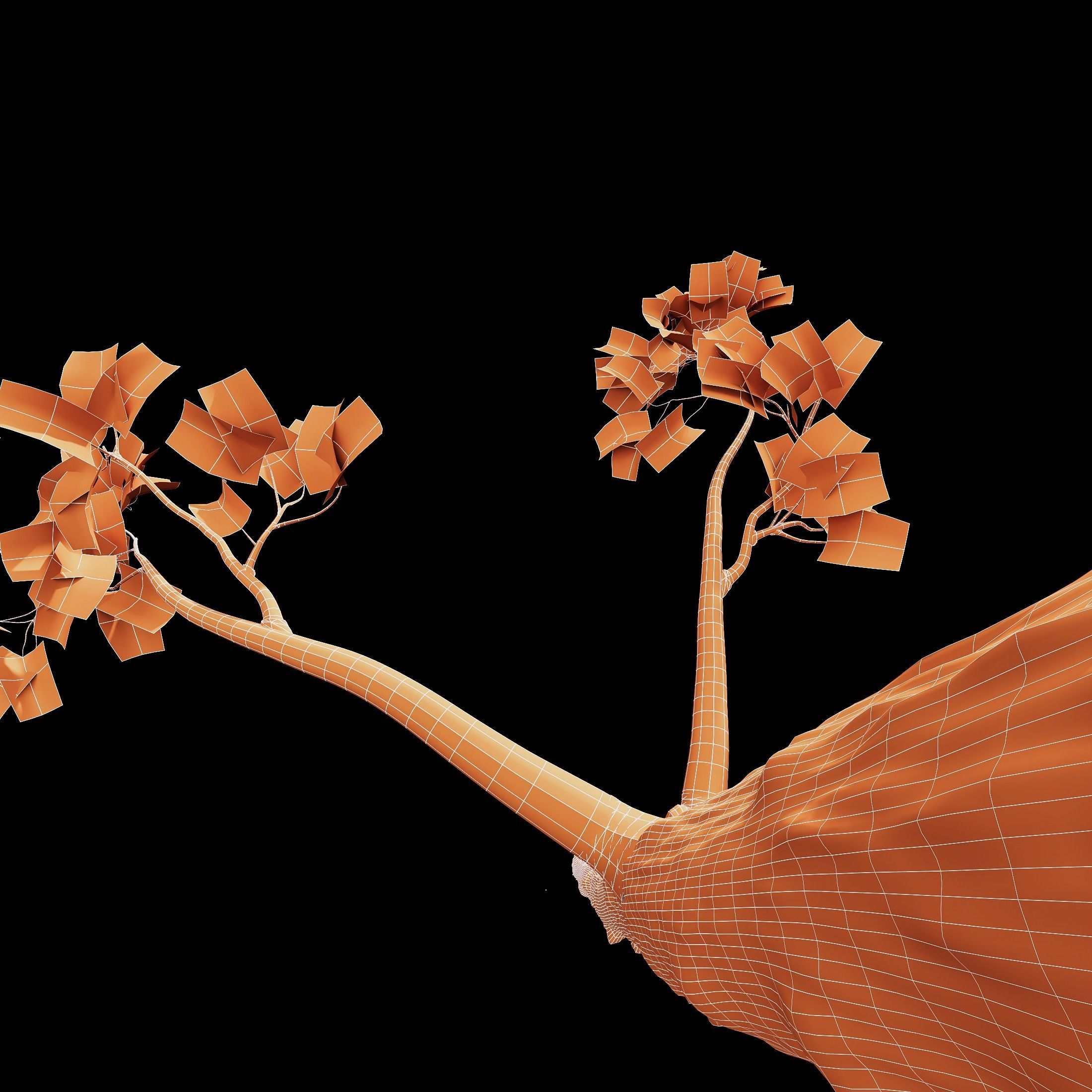 spring trees Acer Pseudoplatanus and Alnus Glutinosa 3D model_8