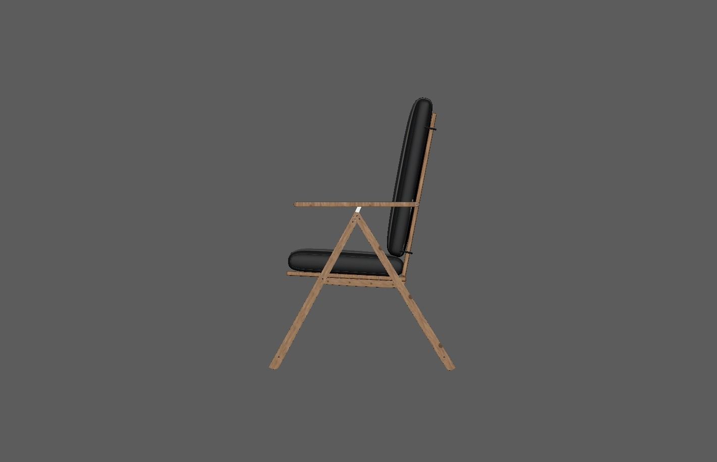 Stripe Folding Chair Low-poly 3D model_17