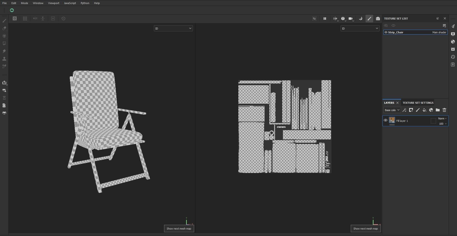 Stripe Folding Chair Low-poly 3D model_27